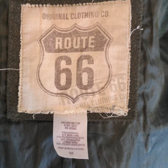 Army Green Wool Utility Coat with Hood - Picture 11 of 12